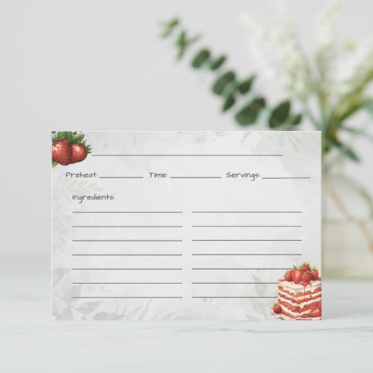 D'accompagnement Carte de base à la crème de fraise (Debout devant)