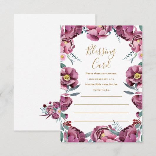 D'accompagnement Carte de bénédiction de la mère florale Prières No (Devant / Derrière)