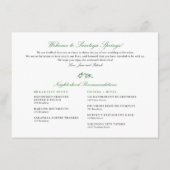 D'accompagnement Carte de bienvenue de mariage sur mesure pour JANE (Dos)