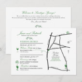 D'accompagnement Carte de bienvenue de mariage sur mesure pour JANE (Devant / Derrière)