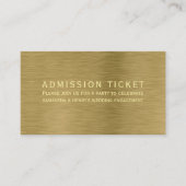 D'accompagnement Carte de billet d'entrée Faux Gold Metal Texture (Devant)