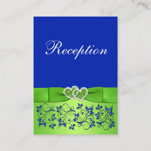 D'accompagnement Carte de boîtier à fleurs vertes, bleu RIBBON IMPR