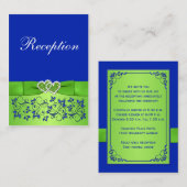 D'accompagnement Carte de boîtier à fleurs vertes, bleu RIBBON IMPR (Devant / Derrière)