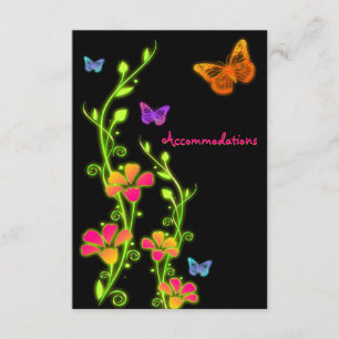 D'accompagnement Carte de boîtier à néon papillons et fleurs