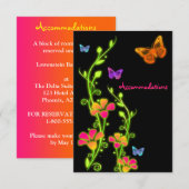 D'accompagnement Carte de boîtier à néon papillons et fleurs (Devant / Derrière)