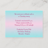 D'accompagnement Carte de boîtier Aqua Floral IMPRIMÉE, rose chaud  (Dos)