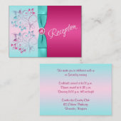 D'accompagnement Carte de boîtier Aqua Floral IMPRIMÉE, rose chaud  (Devant / Derrière)