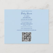 D'accompagnement Carte de boîtier Baby shower bleu Teddy Bear Code  (Dos)