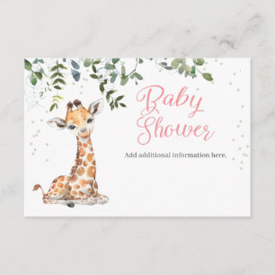 D'accompagnement Carte de boîtier Baby shower Jungle Safari Giraffi