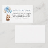 D'accompagnement Carte de boîtier Baby shower Ours Bleu Teddy (Devant / Derrière)