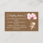 D'accompagnement Carte de boîtier Baby shower pour bébé ours en pel (Devant)