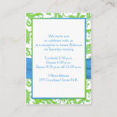 D'accompagnement Carte de boîtier Bat mitzvah bleu et citron vert (Dos)