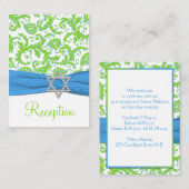 D'accompagnement Carte de boîtier Bat mitzvah bleu et citron vert (Devant / Derrière)