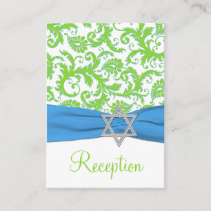 D'accompagnement Carte de boîtier Bat mitzvah bleu et citron vert