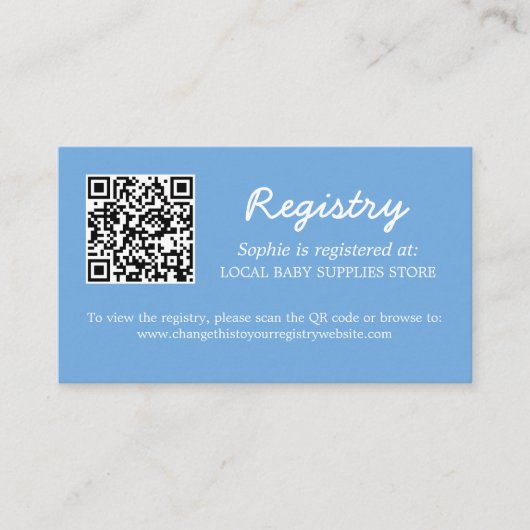 D'accompagnement Carte de boîtier bleu de code QR du registre du ba (Devant)