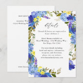 D'accompagnement Carte de boîtier bleu violet et jaune Détails flor (Devant / Derrière)