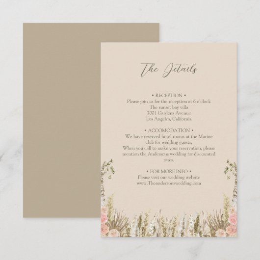 D'accompagnement Carte de boîtier Boho Détails (Devant / Derrière)