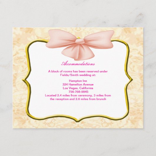 D'accompagnement Carte de boîtier Bow Rose (Devant)