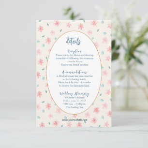 D'accompagnement Carte De Boîtier Chic Petit Rose Floral Détail
