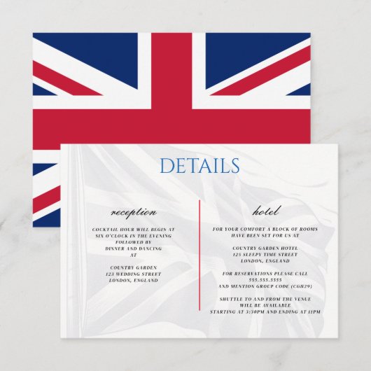 D'accompagnement Carte de boîtier couple Royaume-Uni (Devant / Derrière)