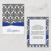 D'accompagnement Carte de boîtier Damas bleu, blanc et noir (Devant / Derrière)