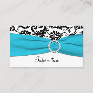 D'accompagnement Carte de boîtier Damas bleu, blanc et noir