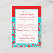 D'accompagnement Carte de boîtier Damas Monogramme blanc bleu (Dos)