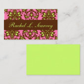 D'accompagnement Carte de boîtier Damas rose 2 (Devant / Derrière)