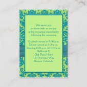 D'accompagnement Carte de boîtier Damas vert et Turquoise (Dos)