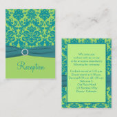 D'accompagnement Carte de boîtier Damas vert et Turquoise (Devant / Derrière)