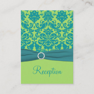D'accompagnement Carte de boîtier Damas vert et Turquoise