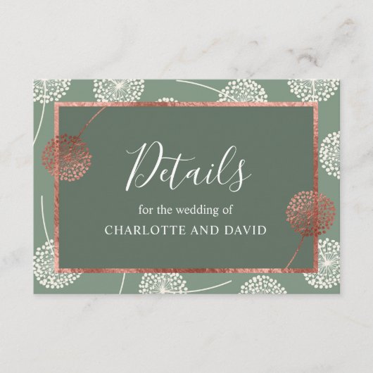 D'accompagnement Carte de boîtier Dandelion Vert de Sage Moderne (Devant)