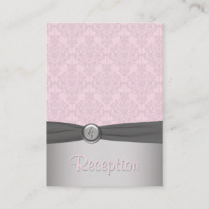 D'accompagnement Carte de boîtier de ballon rose et gris Damas