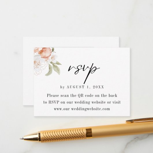 D'accompagnement Carte de boîtier de code QR du Mariage budgétaire (Devant/Arrière en situation)