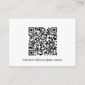 D'accompagnement Carte de boîtier de code QR du Mariage budgétaire (Dos)