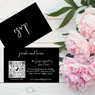 D'accompagnement Carte de boîtier de code QR RSVP minimaliste de ma