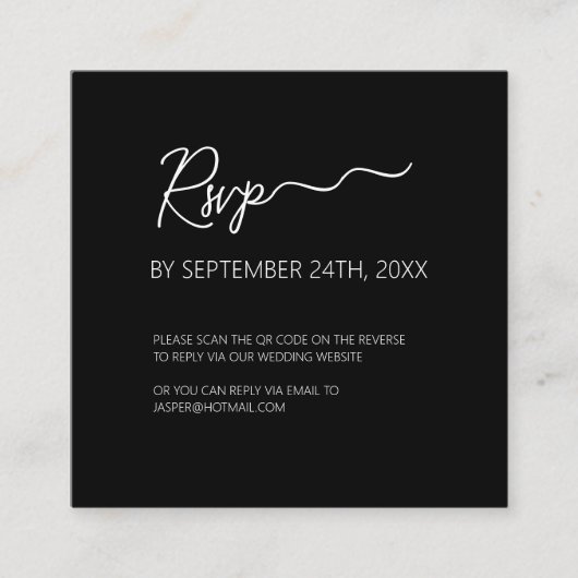 D'accompagnement Carte de boîtier de code QR RSVP noir Premium (Devant)