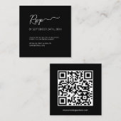 D'accompagnement Carte de boîtier de code QR RSVP noir Premium (Devant / Derrière)