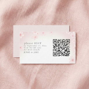 D'accompagnement Carte de boîtier de code QR RSVP RSVP Soft Cherry 