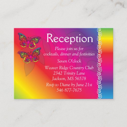 D'accompagnement Carte de boîtier de conception papillon psychédéli (Devant)