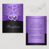 D'accompagnement Carte de boîtier de couleur violet, floral noir (Devant / Derrière)