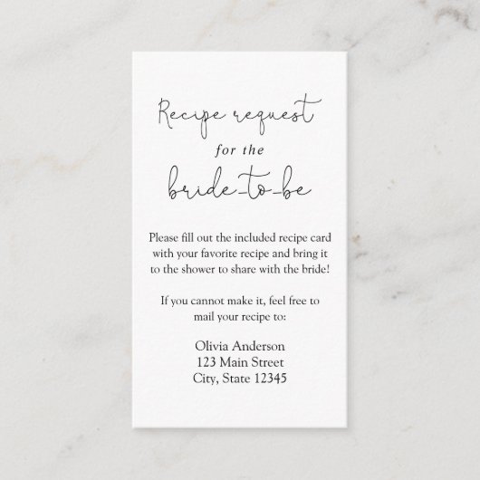 D'accompagnement Carte de boîtier de demande de recette de calligra (Devant)