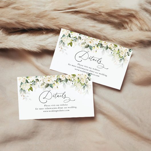 D'accompagnement Carte de boîtier de détail de Roses blanches verte