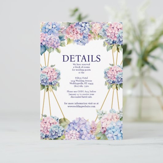 D'accompagnement Carte de boîtier de détails Hydrangea (Debout devant)