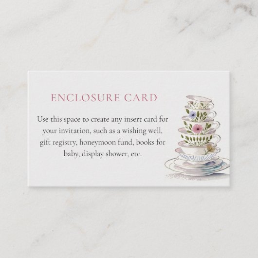 D'accompagnement Carte de boîtier de douche Floral Teacups (Devant)