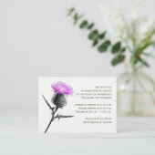 D'accompagnement Carte De Boîtier De Réception De Chardon Violet Et (Debout devant)