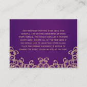 D'accompagnement Carte de boîtier de réception de style indien viol (Dos)