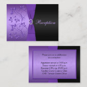 D'accompagnement Carte de boîtier de réception florale violette et (Devant / Derrière)