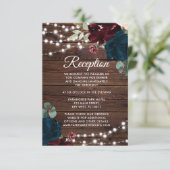 D'accompagnement Carte de boîtier de réception Marsala & Navy Fleur (Debout devant)