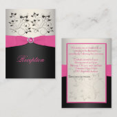 D'accompagnement Carte de boîtier de réception rose, noir et argent (Devant / Derrière)